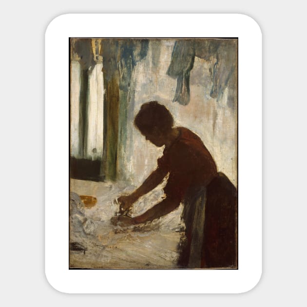 A Woman Ironing Sticker by EdgarDegas